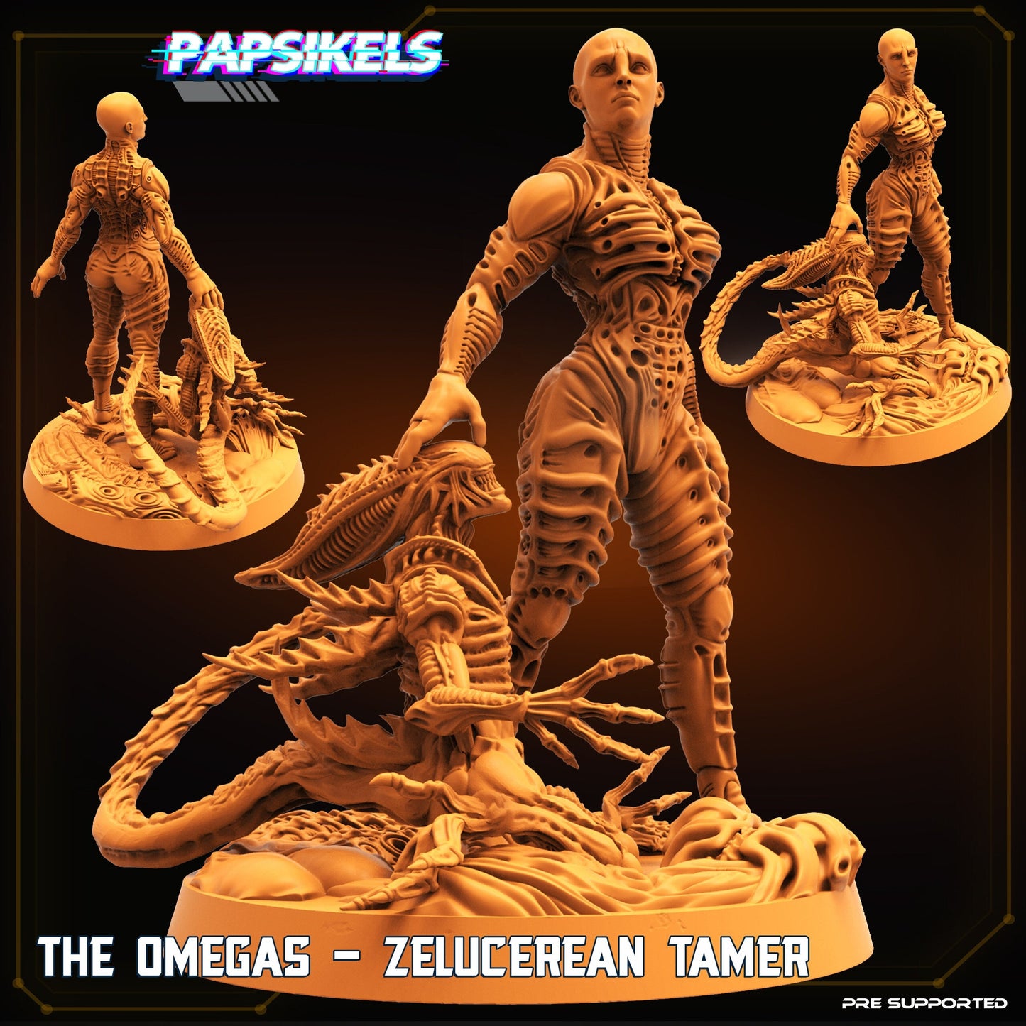 The Omegas Tamer -  Resin Miniature - Tabletop  miniature - Fantasy Miniature - 32mm - D&D -  Sci-fi Miniature- Papsikel