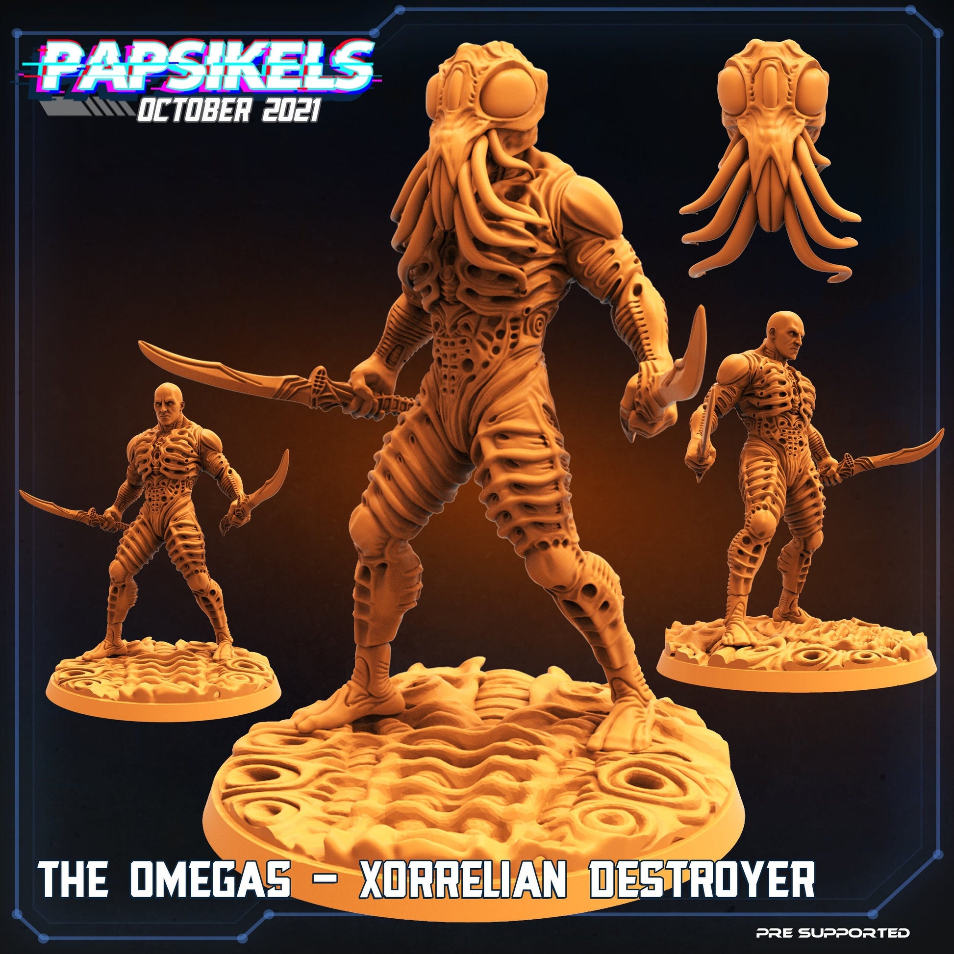 The Omegas Xorrelian destroyer - Resin Miniature - Tabletop miniature - Fantasy Miniature - 32mm - D&D - Sci-fi Miniature- Papsikel