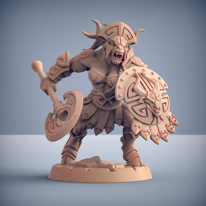 Minocs with Helmet - Tabletop  miniature - Fantasy - 32mm - D&D  Resin Miniature - Artisan Guild