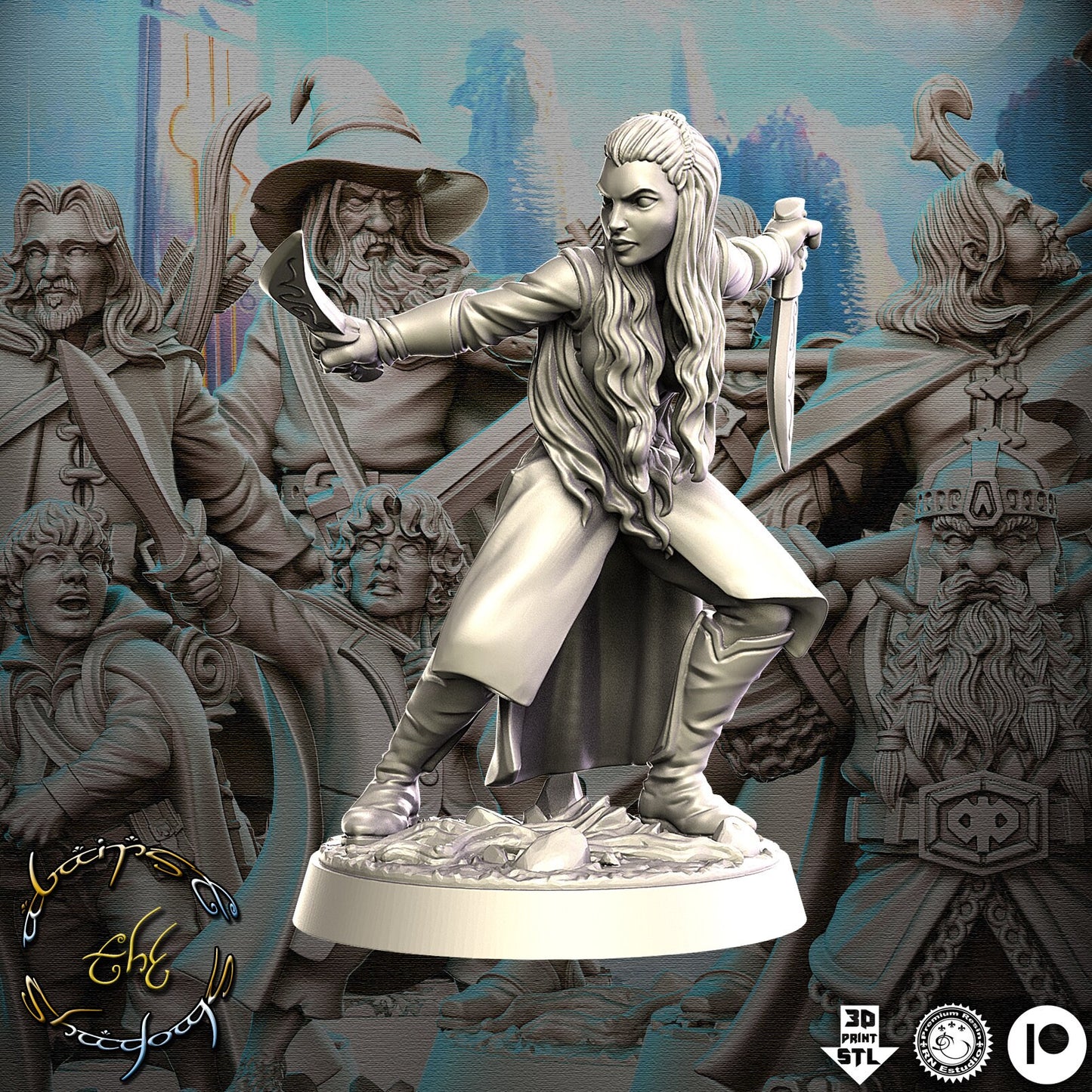 Aurielle - 3D Printed Miniature - Fantasy Miniature -Tabletop  Miniature - resin miniature - D&D - RN Estudio