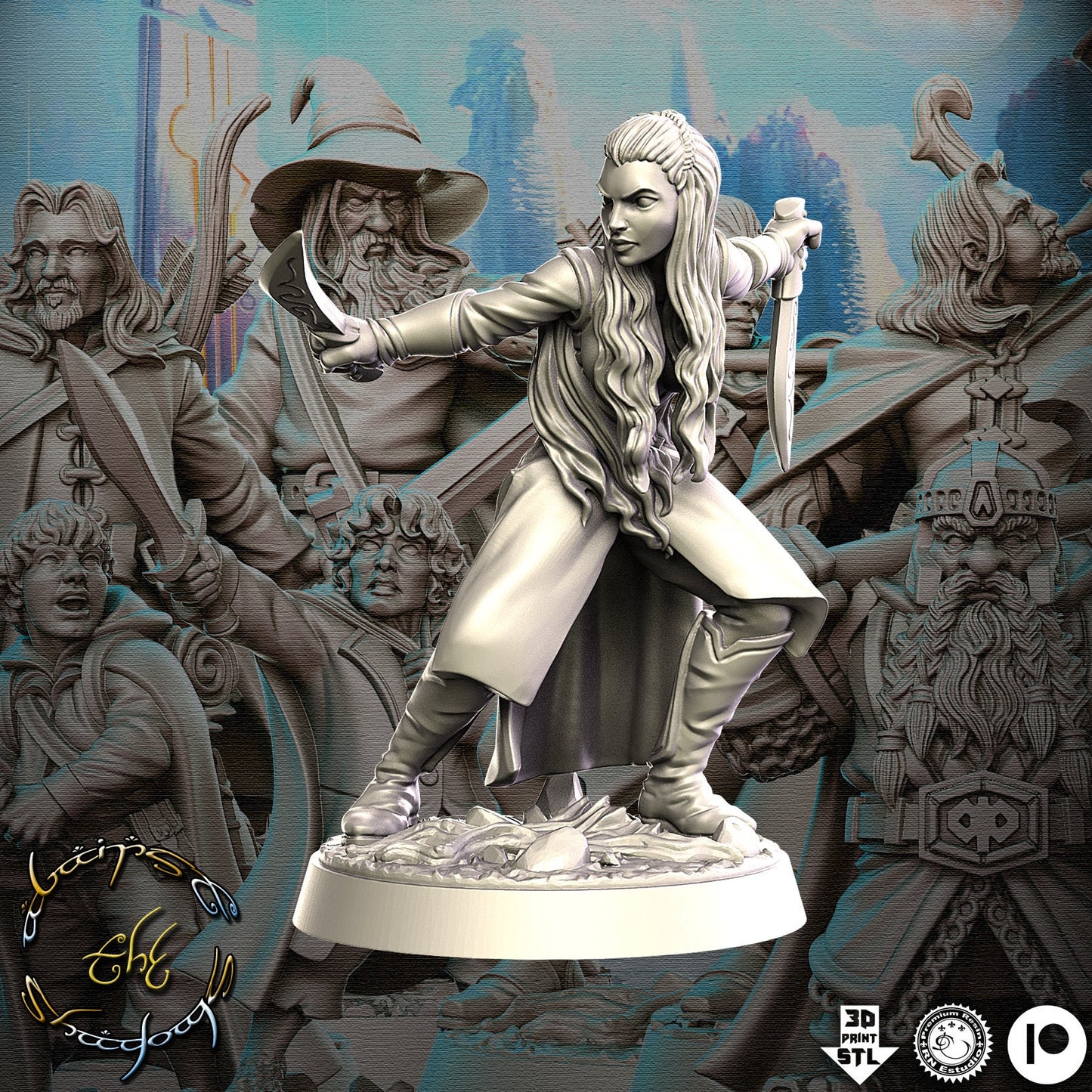 Aurielle - 3D Printed Miniature - Fantasy Miniature -Tabletop  Miniature - resin miniature - D&D - RN Estudio  DnD