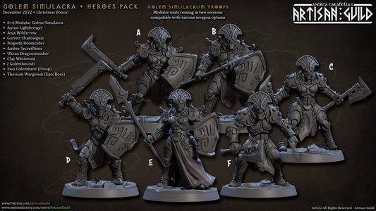 Golem Troops I - Tabletop  miniature - Fantasy - 32mm - D&D  Resin Miniature - Artisan Guild