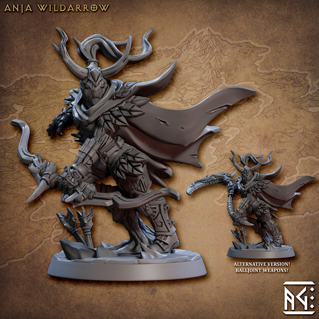 Anja Wildarrow - Tabletop  miniature - Fantasy - 32mm - D&D  Resin Miniature - Artisan Guild