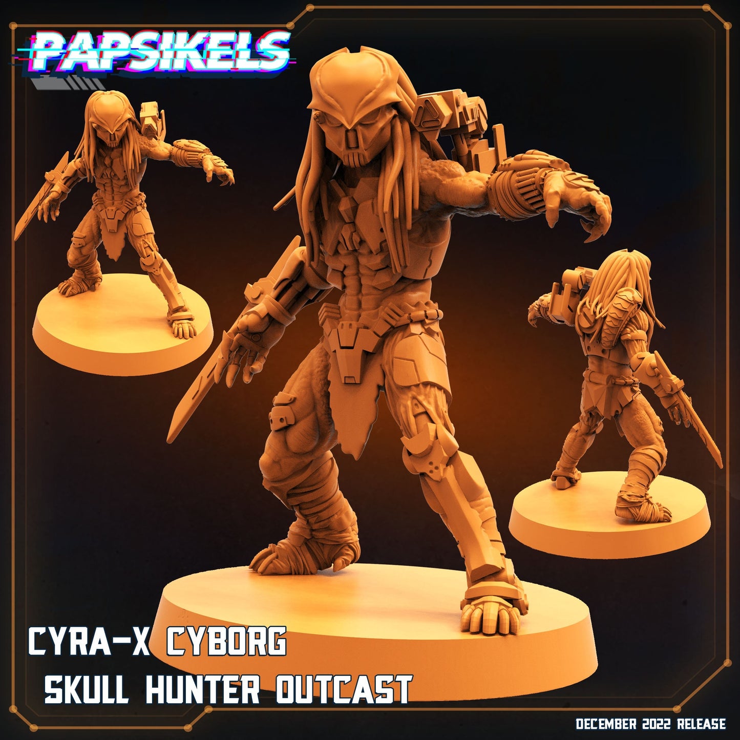 Cyra X Cyborg - Resin Miniature - Tabletop miniature - Fantasy Miniature - 32mm - D&D - Sci-fi Miniature - Papsikel