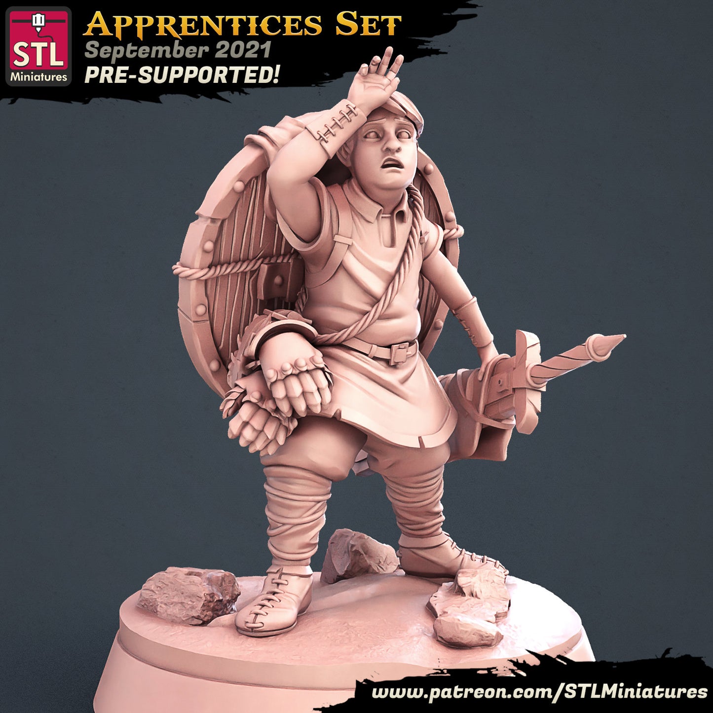 Apprentice Squire - Tabletop  miniature - Fantasy - 32mm - D&D  Resin Miniature