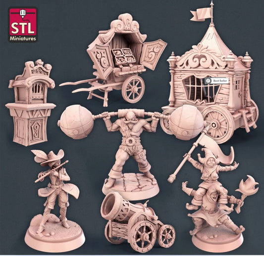 Carnival Full set - Tabletop  miniature - Fantasy - 32mm - D&D  Resin Miniature DnD
