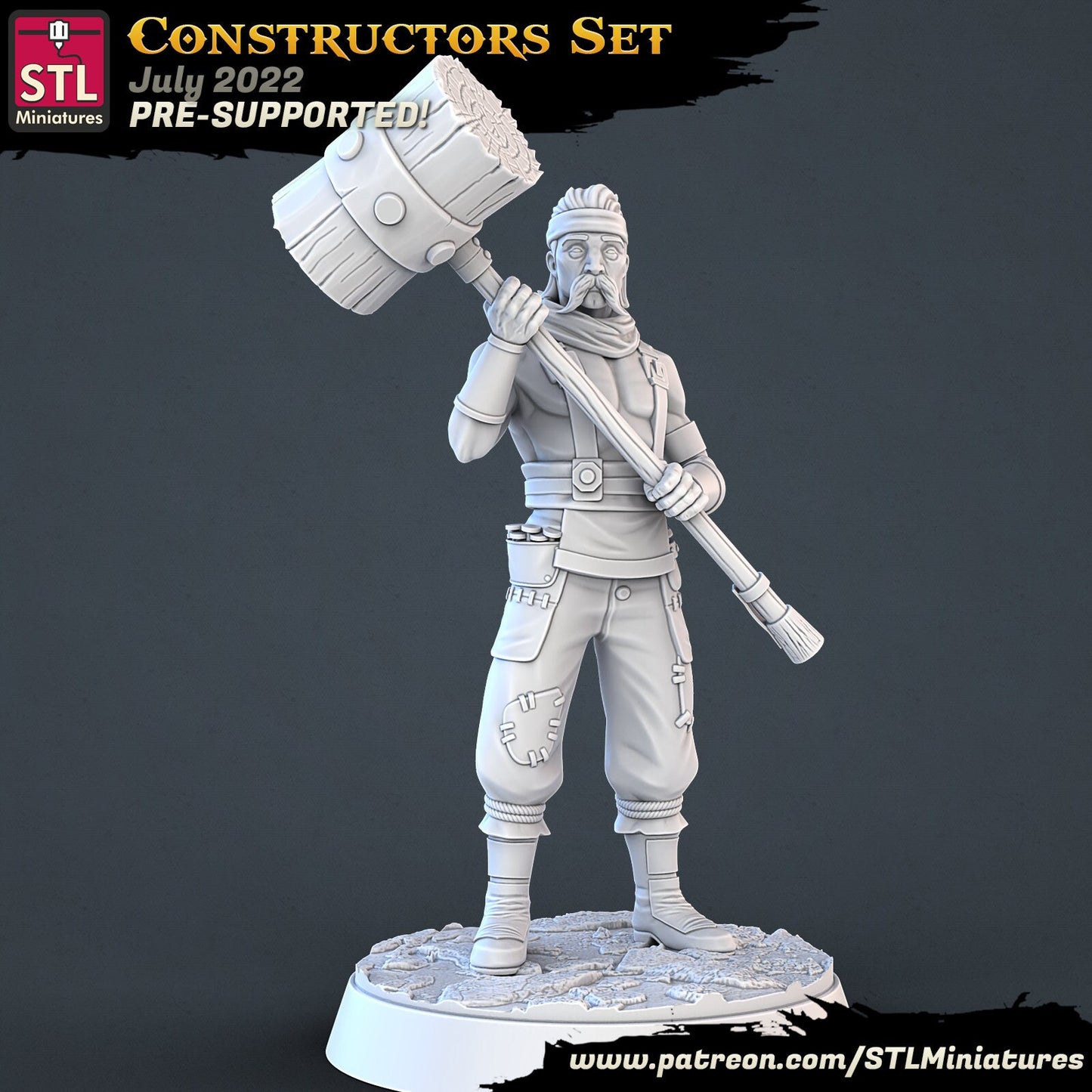 Construction Workers  - Tabletop  miniature - Fantasy - 32mm - D&D  Resin Miniature