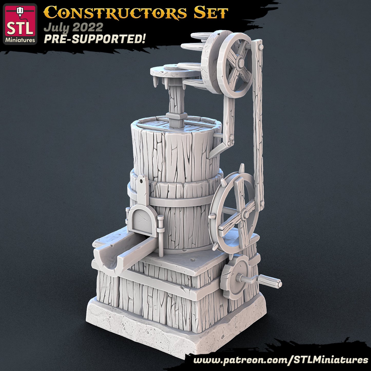 Concrete Mixer - Tabletop  miniature - Fantasy - 32mm - D&D  Resin Miniature