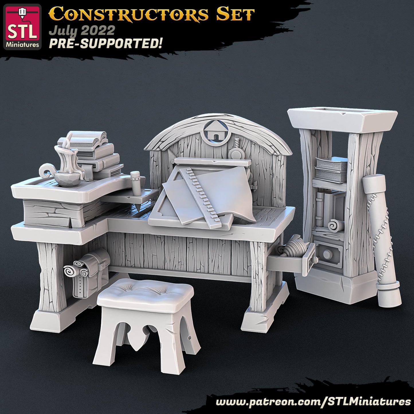 Constructor  Desk - Tabletop  miniature - Fantasy - 32mm - D&D  Resin Miniature