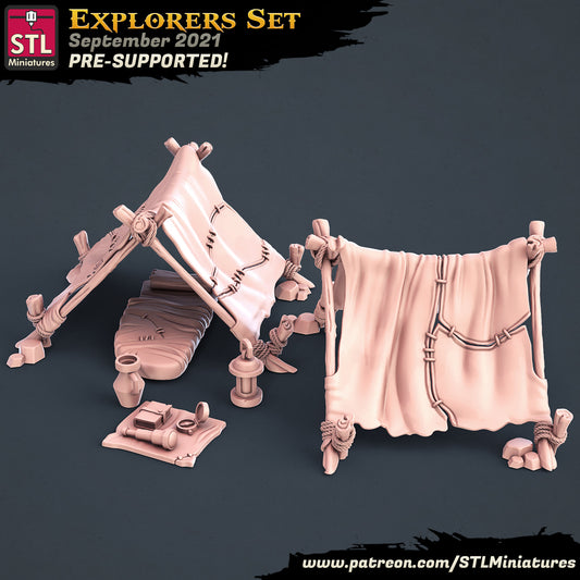 Explorer Tent - Tabletop  miniature - Fantasy - 32mm - D&D  Resin Miniature