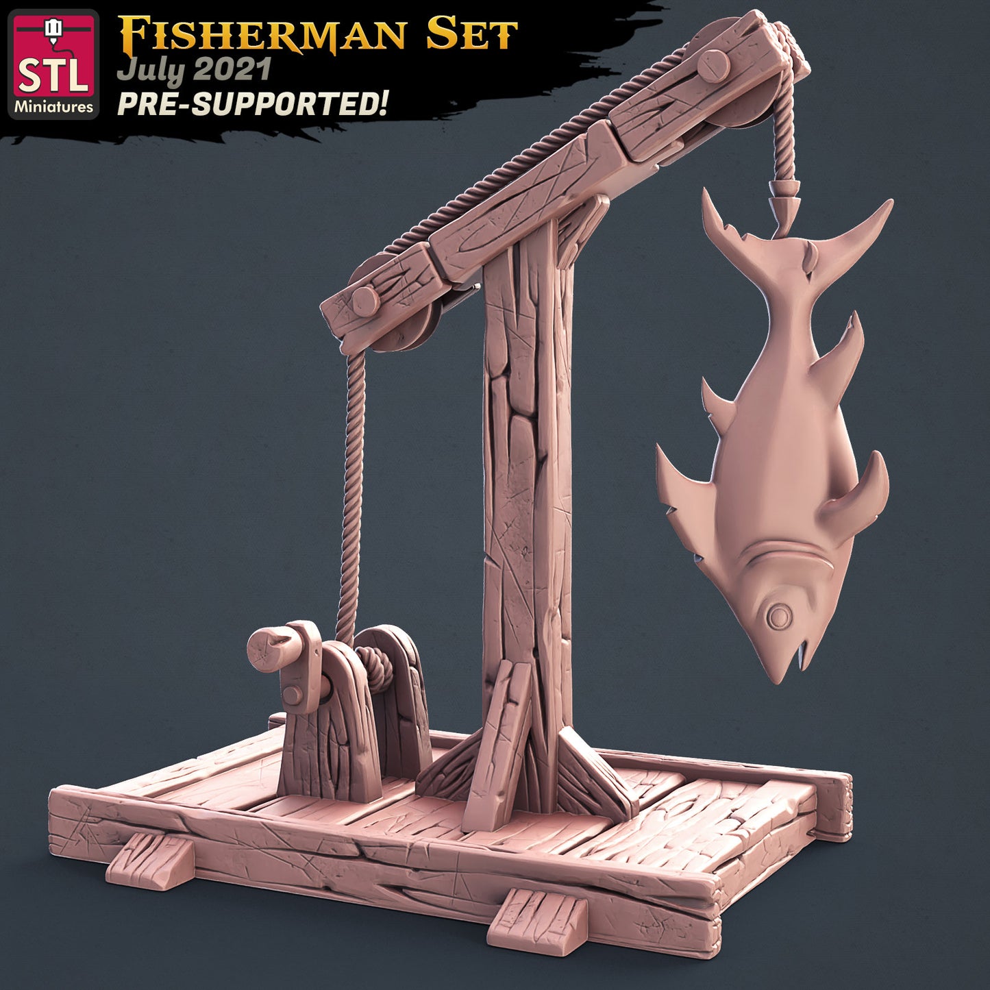 Fisherman Post - Tabletop  miniature - Fantasy - 32mm - D&D  Resin Miniature