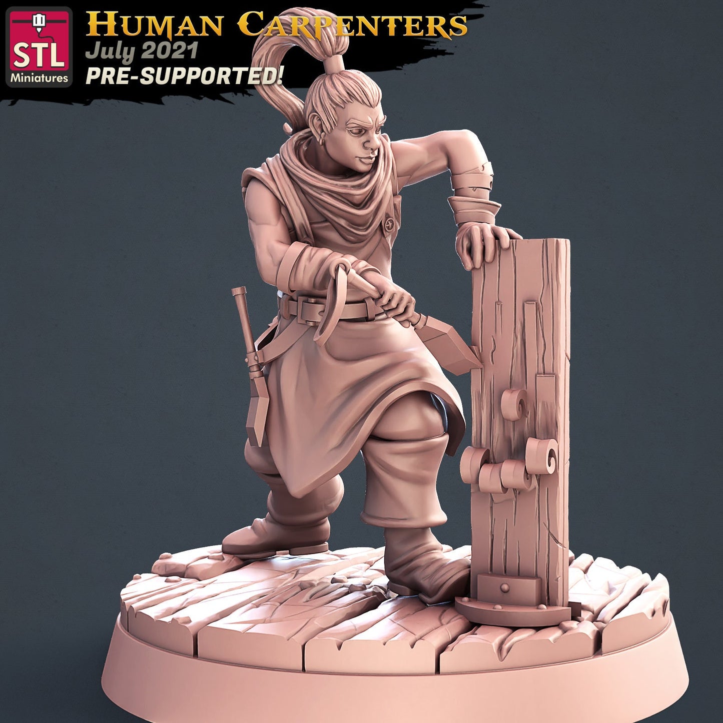 Humans Carpenters - Tabletop  miniature - Fantasy - 32mm - D&D  Resin Miniature