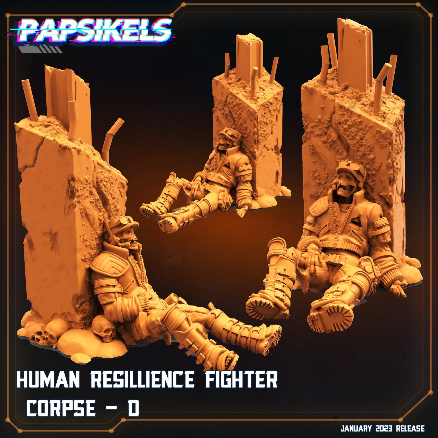 Fighter Corpse D -  Resin Miniature - Tabletop  miniature - Fantasy Miniature - 32mm - D&D -  Sci-fi Miniature - Papsikel