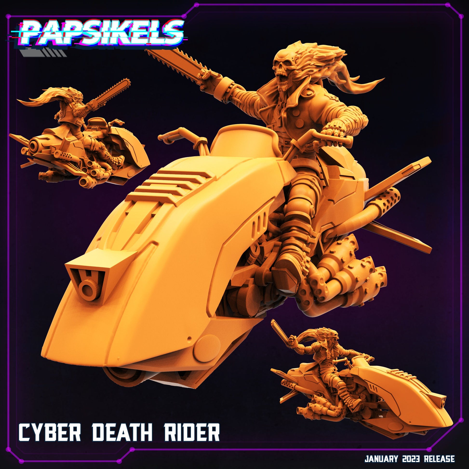 Cyber Death - Resin Miniature - Tabletop miniature - Fantasy Miniature - 32mm - D&D - Sci-fi Miniature- Papsikel