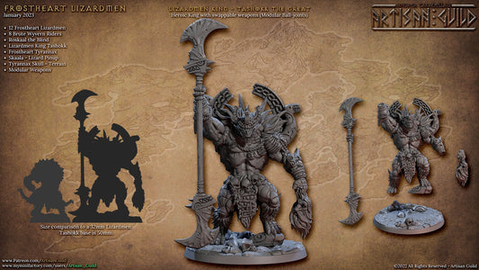 King Tashokk - 3D Printed Miniature - Fantasy Miniature - Tabletop Miniature - D&D - Artisan Guild