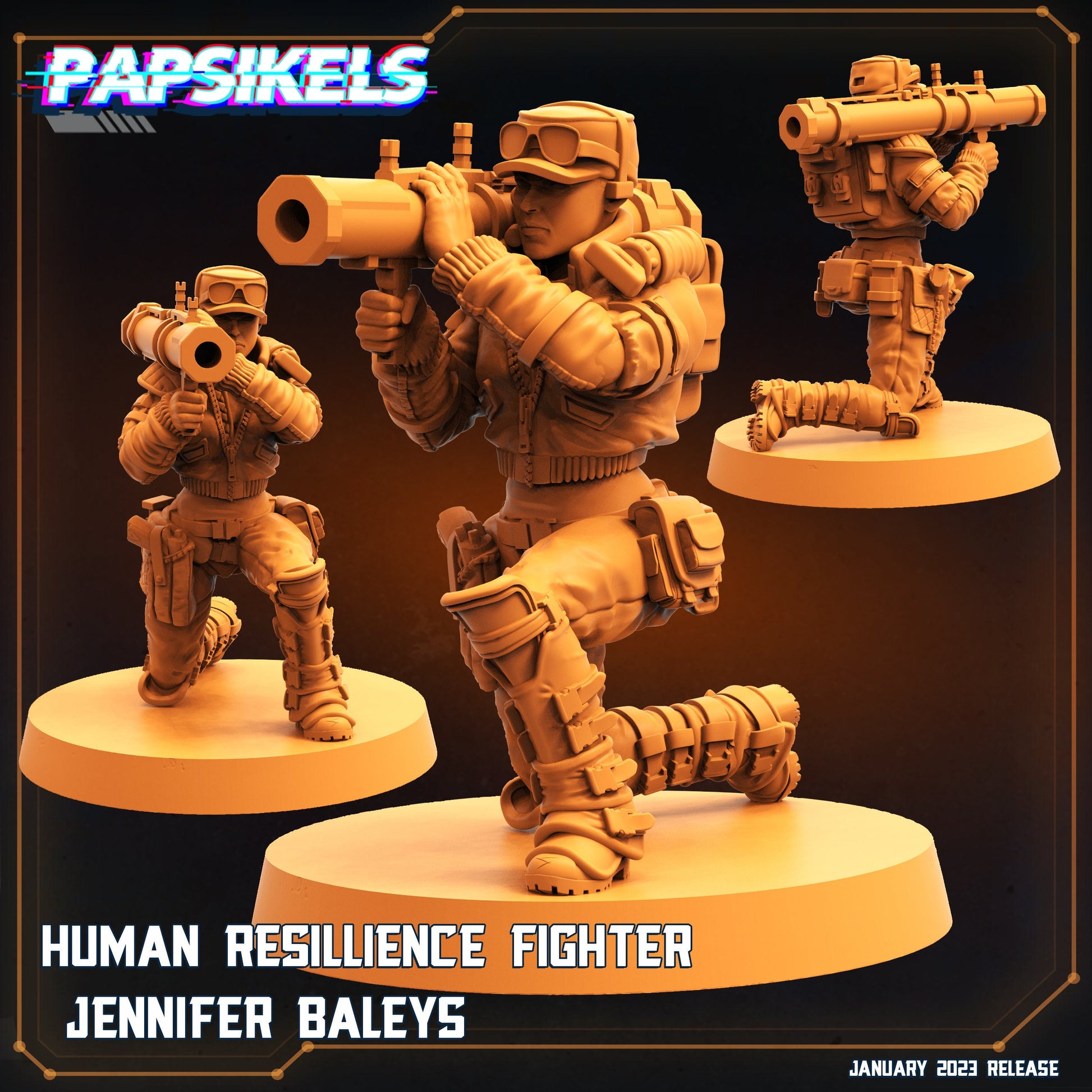 Fighter Jennifer Baleys - Resin Miniature - Tabletop miniature - Fantasy Miniature - 32mm - D&D - Sci-fi Miniature - Papsikel