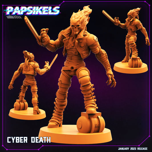 Cyber Death -  Resin Miniature - Tabletop  miniature - Fantasy Miniature - 32mm - D&D -  Sci-fi Miniature- Papsikel