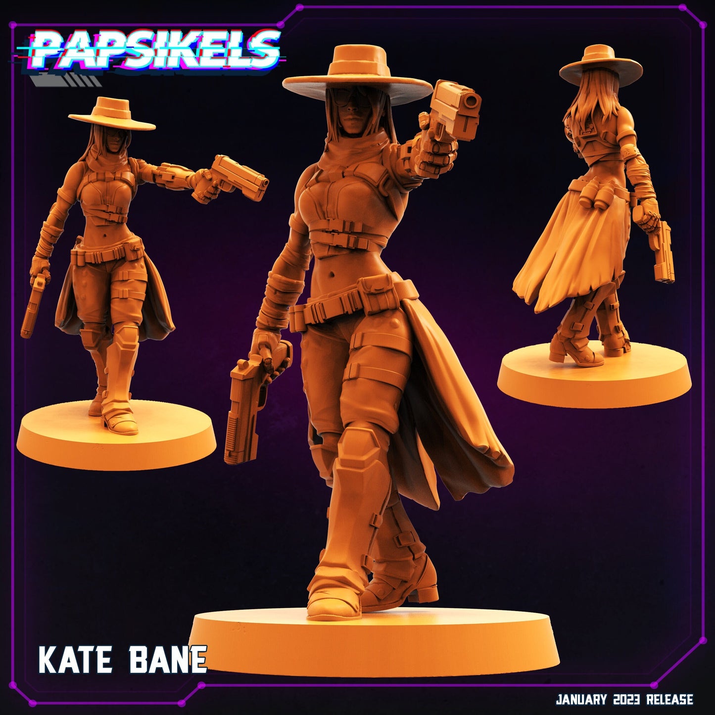 Kate Bane - Resin Miniature - Tabletop miniature - Fantasy Miniature - 32mm - D&D - Sci-fi Miniature - Papsikel