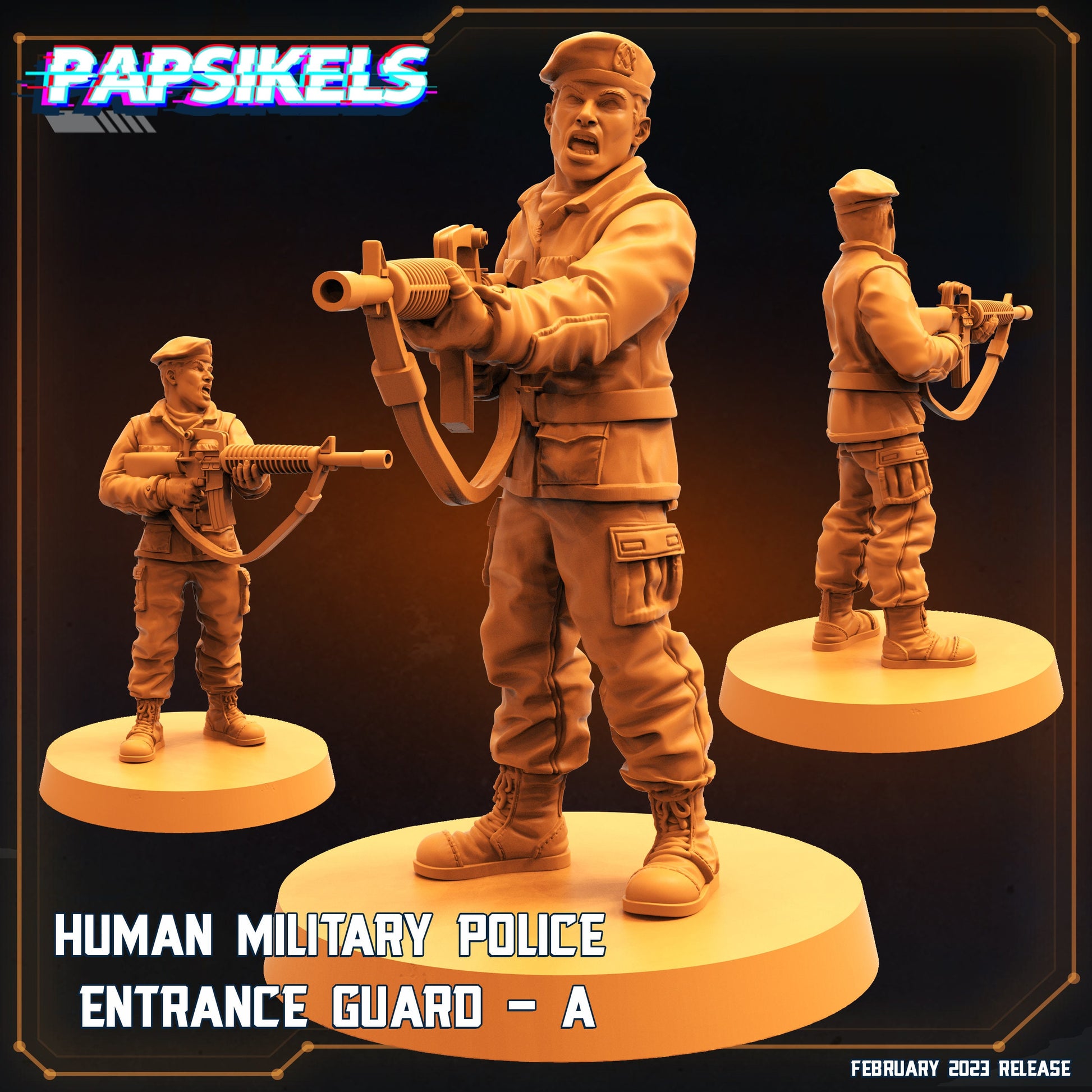 Military Police Guard A - Resin Miniature - Tabletop miniature - Fantasy Miniature - 32mm - D&D - Sci-fi Miniature- Papsikel