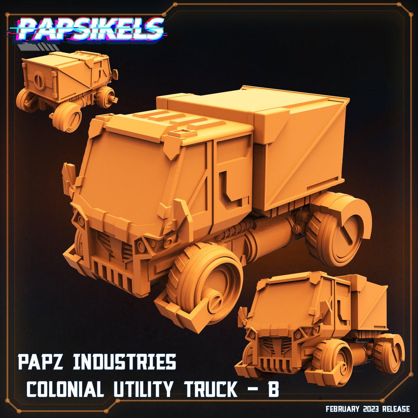 Utility Truck B -  Resin Miniature - Tabletop  miniature - Fantasy Miniature - 32mm - D&D -  Sci-fi Miniature - Papsikel- Papsikel