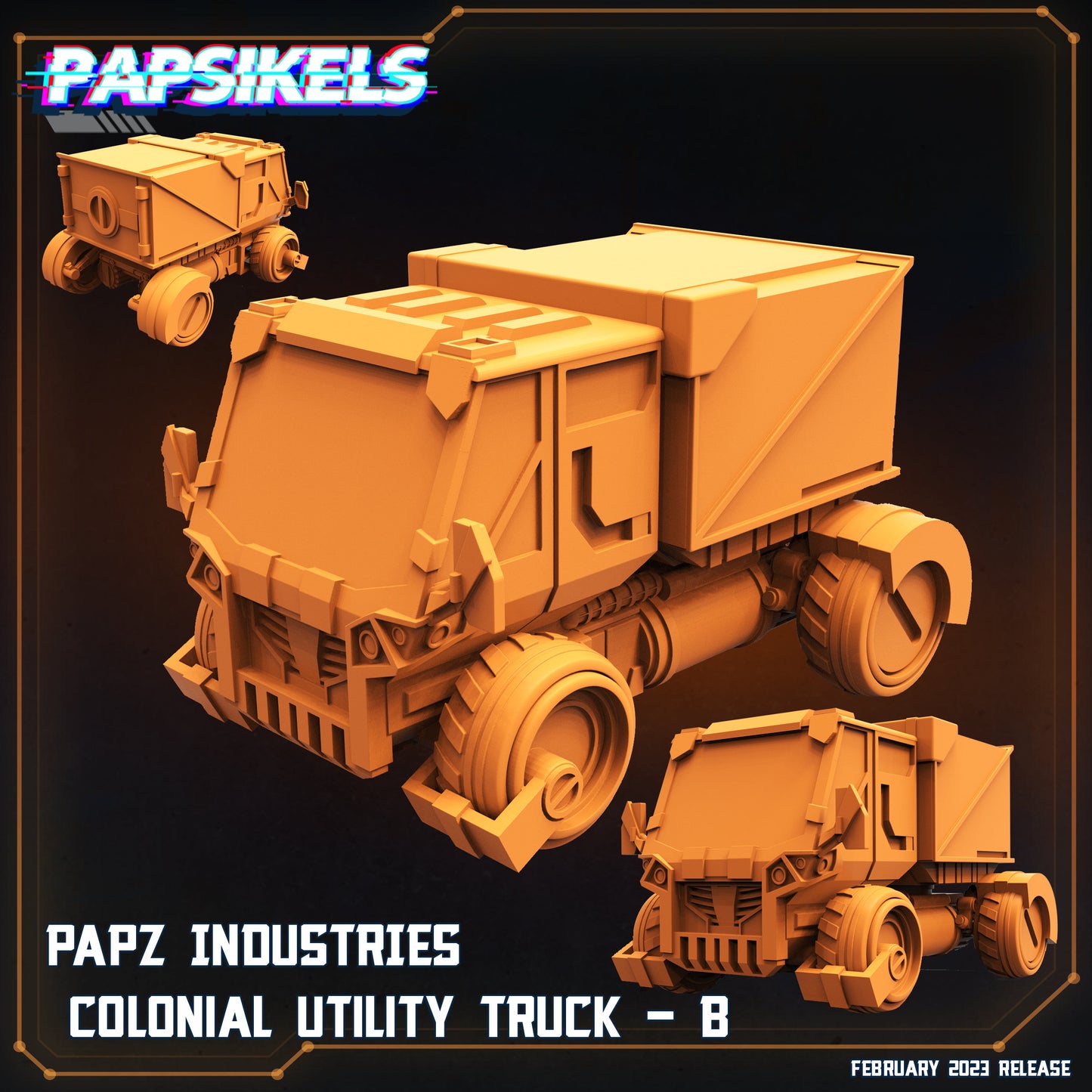 Utility Truck B - Resin Miniature - Tabletop miniature - Fantasy Miniature - 32mm - D&D - Sci-fi Miniature - Papsikel- Papsikel