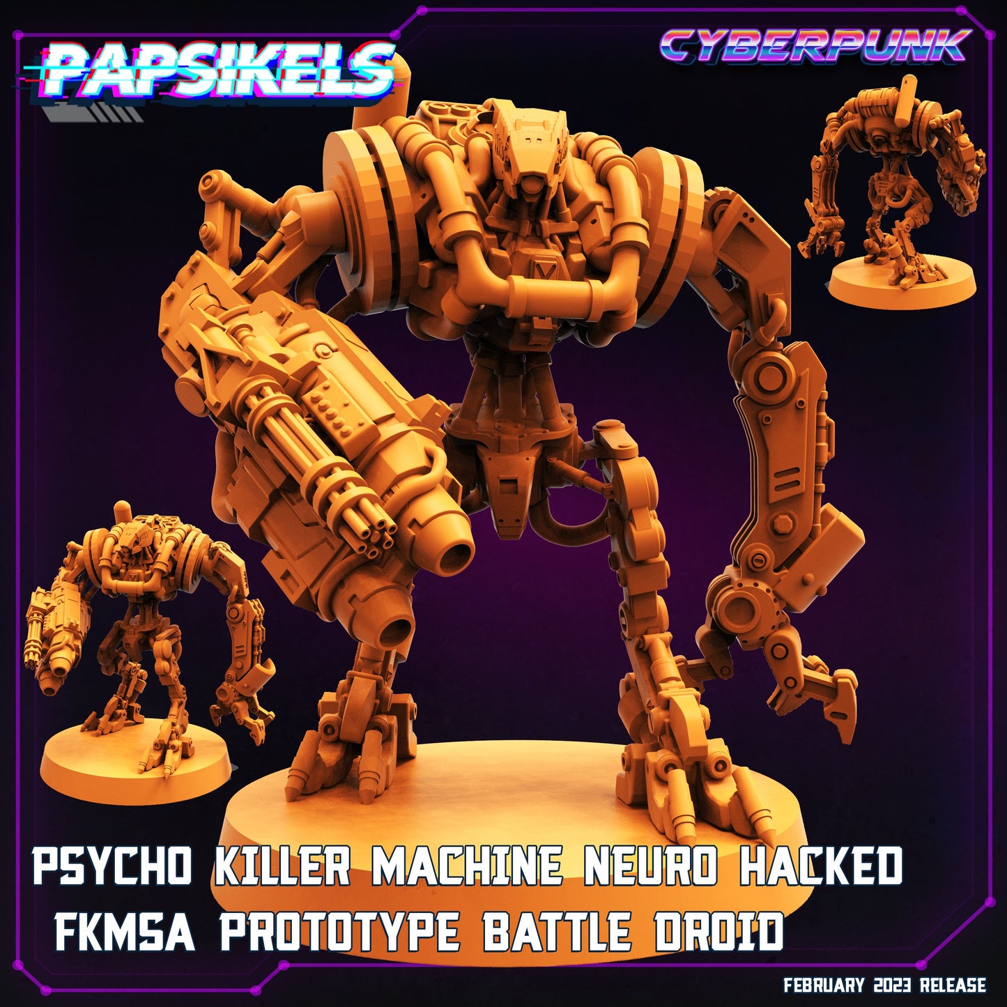 Psyco Killer Machine -  Resin Miniature - Tabletop  miniature - Fantasy Miniature - 32mm - D&D -  Sci-fi Miniature - Papsikel