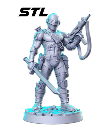 Gijoe Snake Eye - 3D Printed Miniature - Fantasy Miniature - Tabletop Miniature - D&D - RN Estudio  DnD