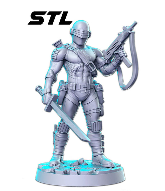 Gijoe Snake Eye - 3D Printed Miniature - Fantasy Miniature - Tabletop Miniature - D&D - RN Estudio  DnD