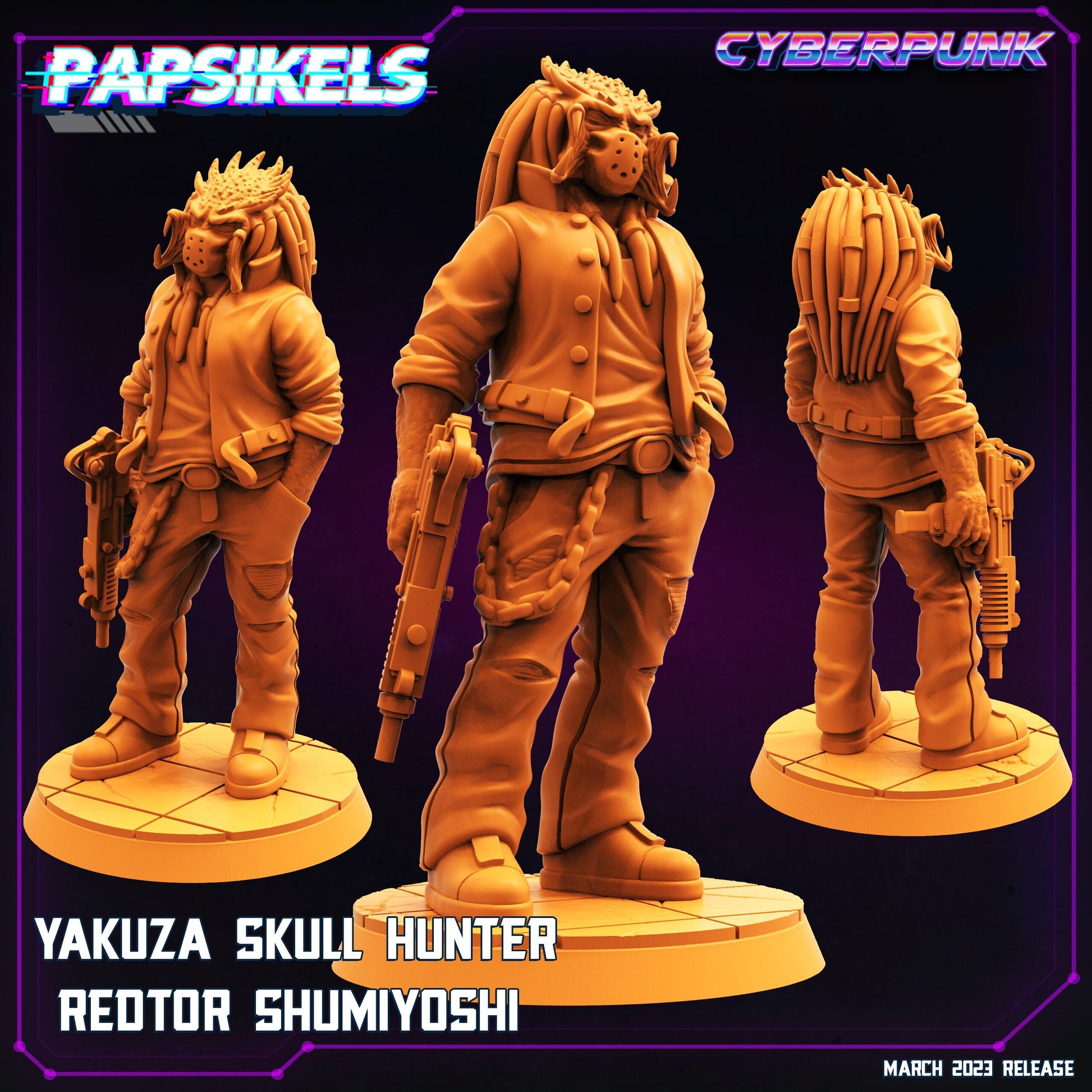 Yakuza Redtor - Resin Miniature - Tabletop miniature - Fantasy Miniature - 32mm - D&D - Sci-fi Miniature - Papsikel