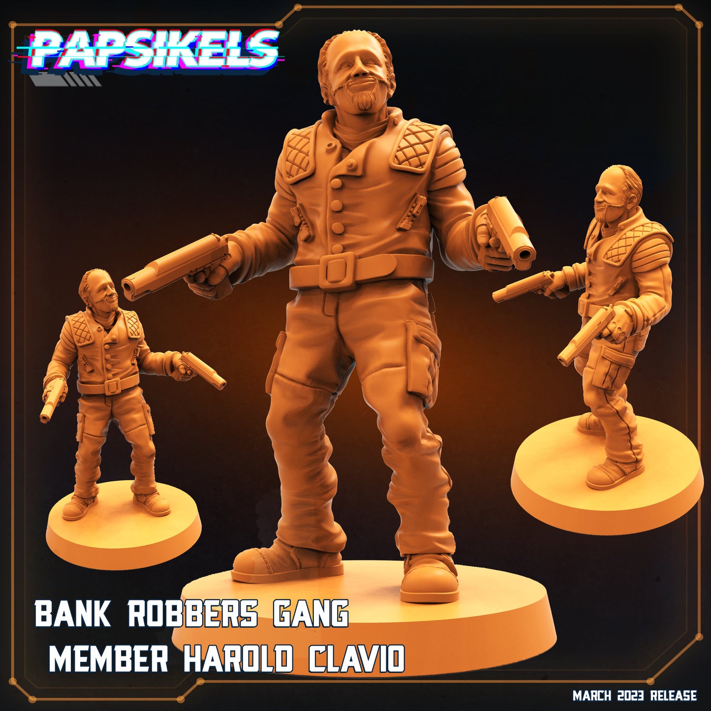 Bank Robbers -  Resin Miniature - Tabletop  miniature - Fantasy Miniature - 32mm - D&D -  Sci-fi Miniature- Papsikel