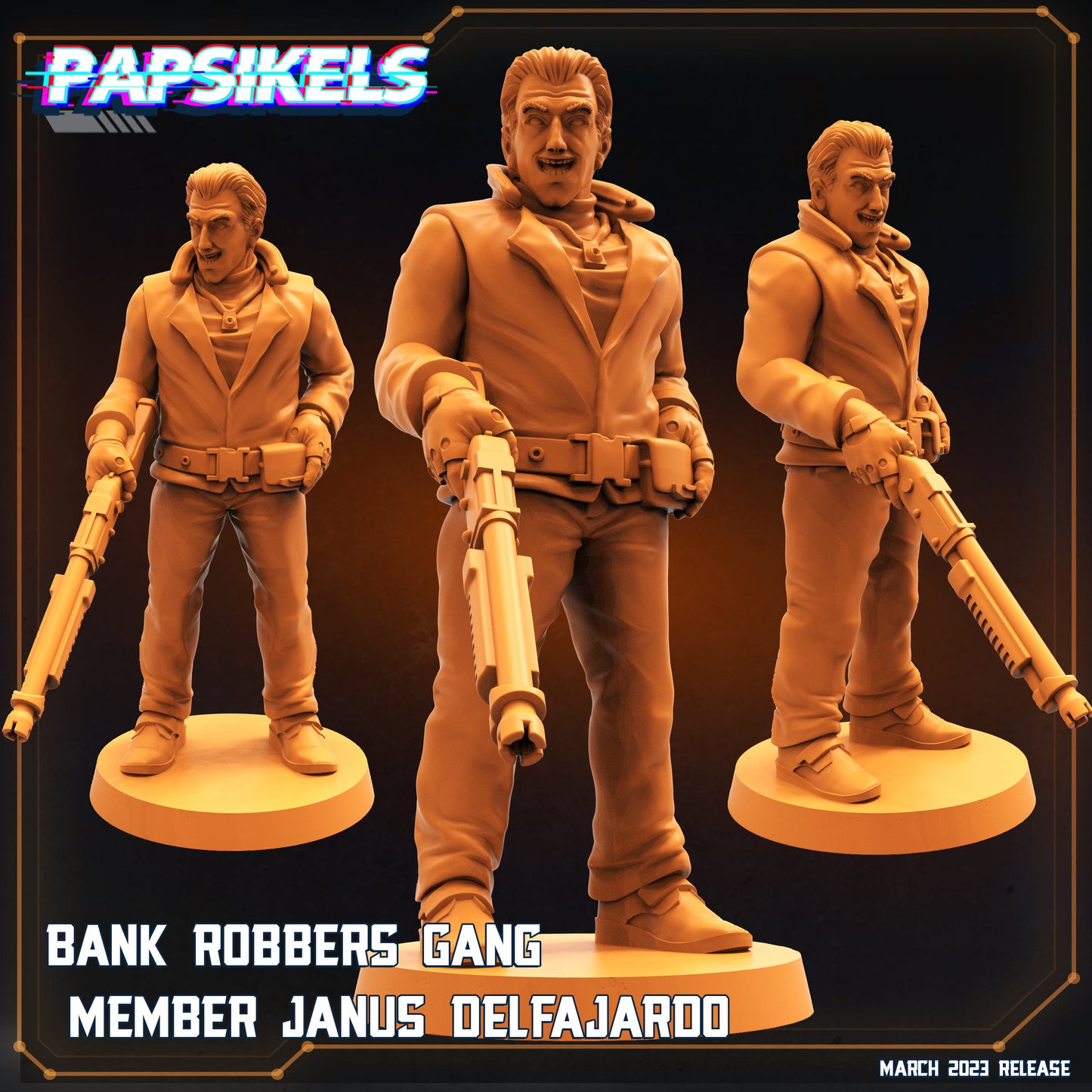 Bank Robbers -  Resin Miniature - Tabletop  miniature - Fantasy Miniature - 32mm - D&D -  Sci-fi Miniature- Papsikel