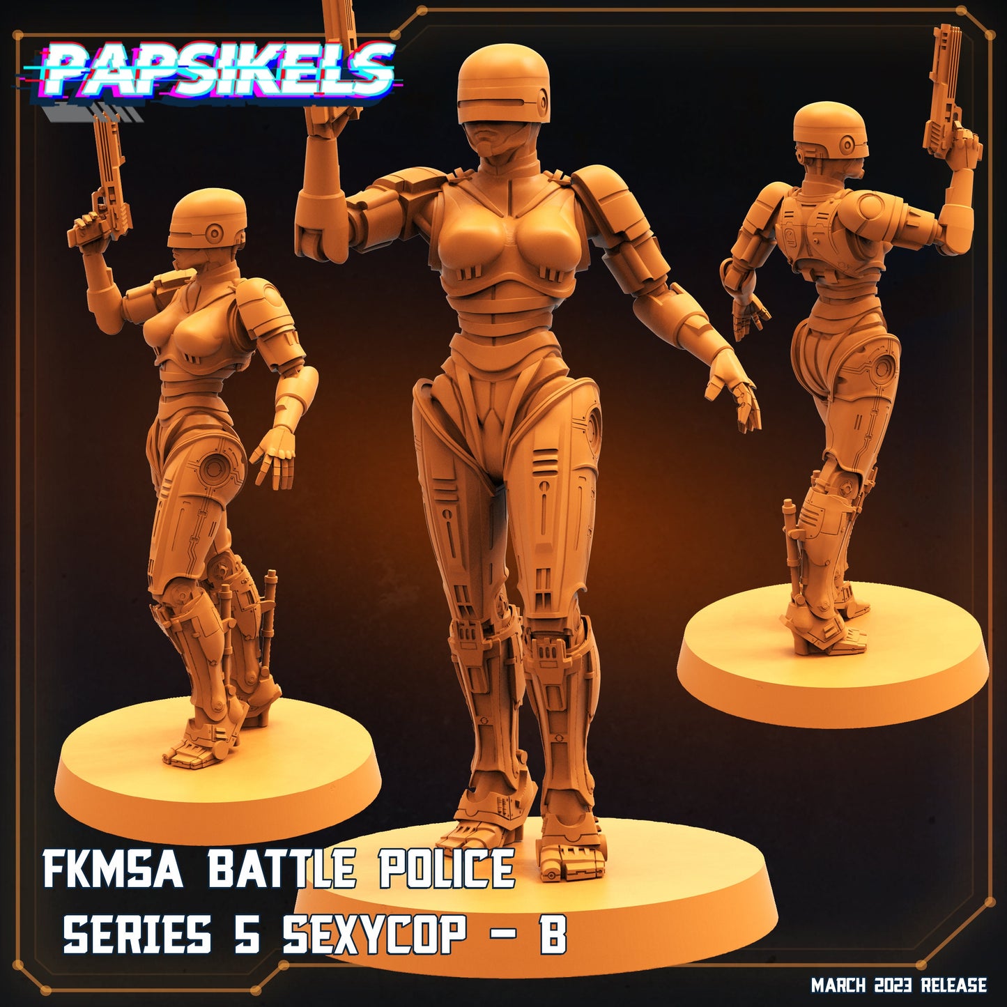 FKMSA Cops -  Resin Miniature - Tabletop  miniature - Fantasy Miniature - 32mm - D&D -  Sci-fi Miniature - Papsikel