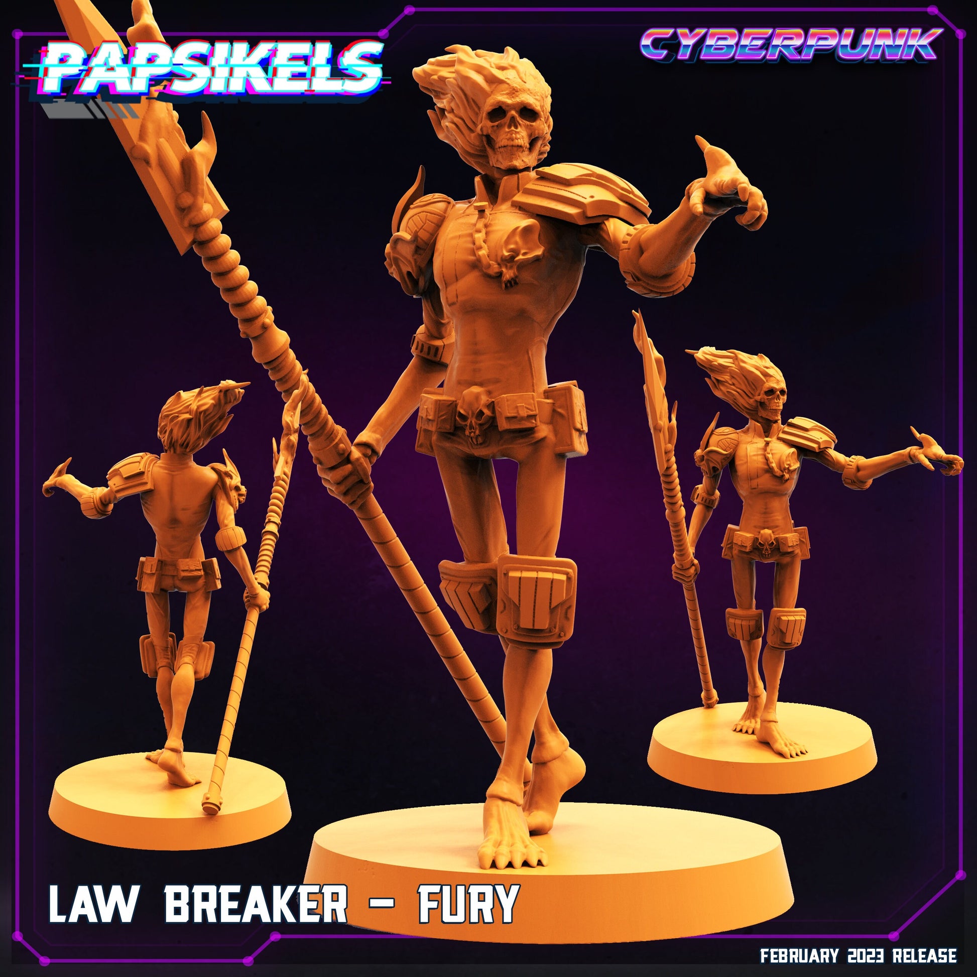 Law Breaker Fury - Resin Miniature - Tabletop miniature - Fantasy Miniature - 32mm - D&D - Sci-fi Miniature - Papsikel