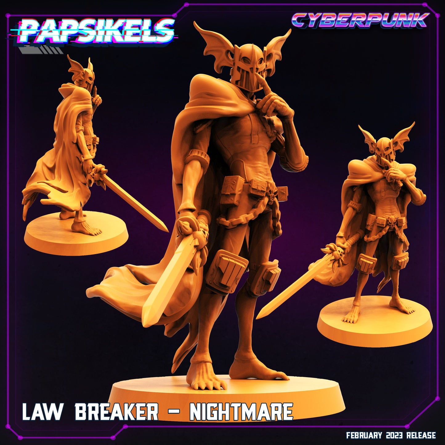 Law Breaker Nightmare -  Resin Miniature - Tabletop  miniature - Fantasy Miniature - 32mm - D&D -  Sci-fi Miniature - Papsikel