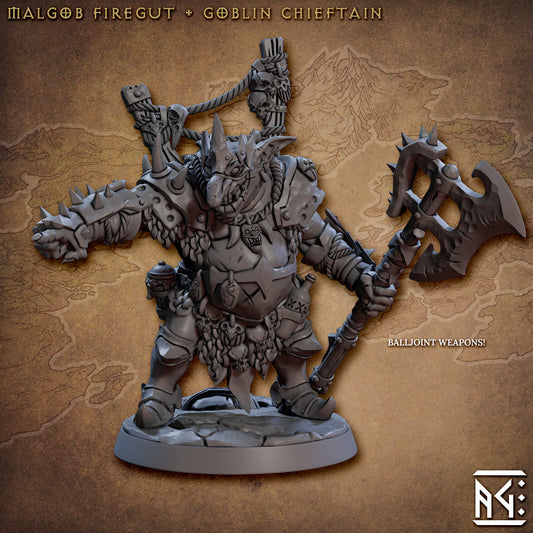 Malgob Firegut - Tabletop  miniature - Fantasy - 32mm - D&D  Resin Miniature - Artisan Guild