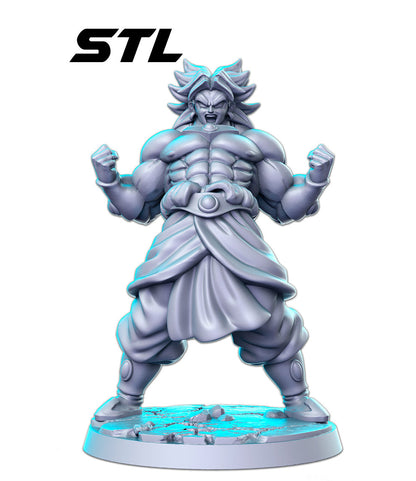 Broly - 3D Printed Miniature - Fantasy Miniature - Tabletop Miniature - D&D - RN Estudio