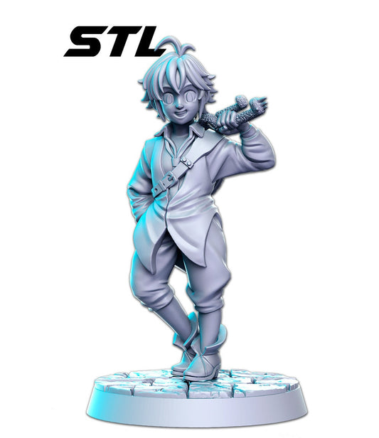 Meliodas- 3D Printed Miniature - Fantasy Miniature - Tabletop Miniature - D&D - RN Estudio