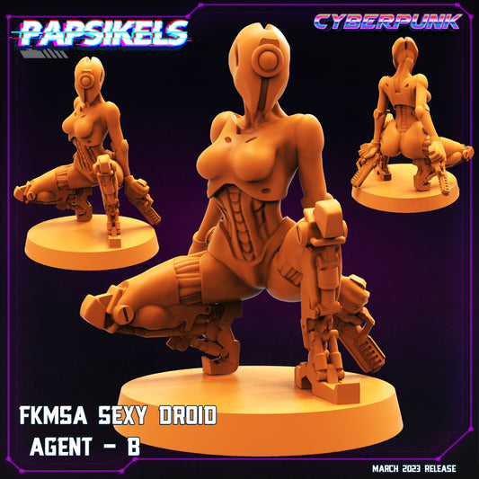 FKMSA Droid Agent B -  Resin Miniature - Tabletop  miniature - Fantasy Miniature - 32mm - D&D -  Sci-fi Miniature- Papsikel