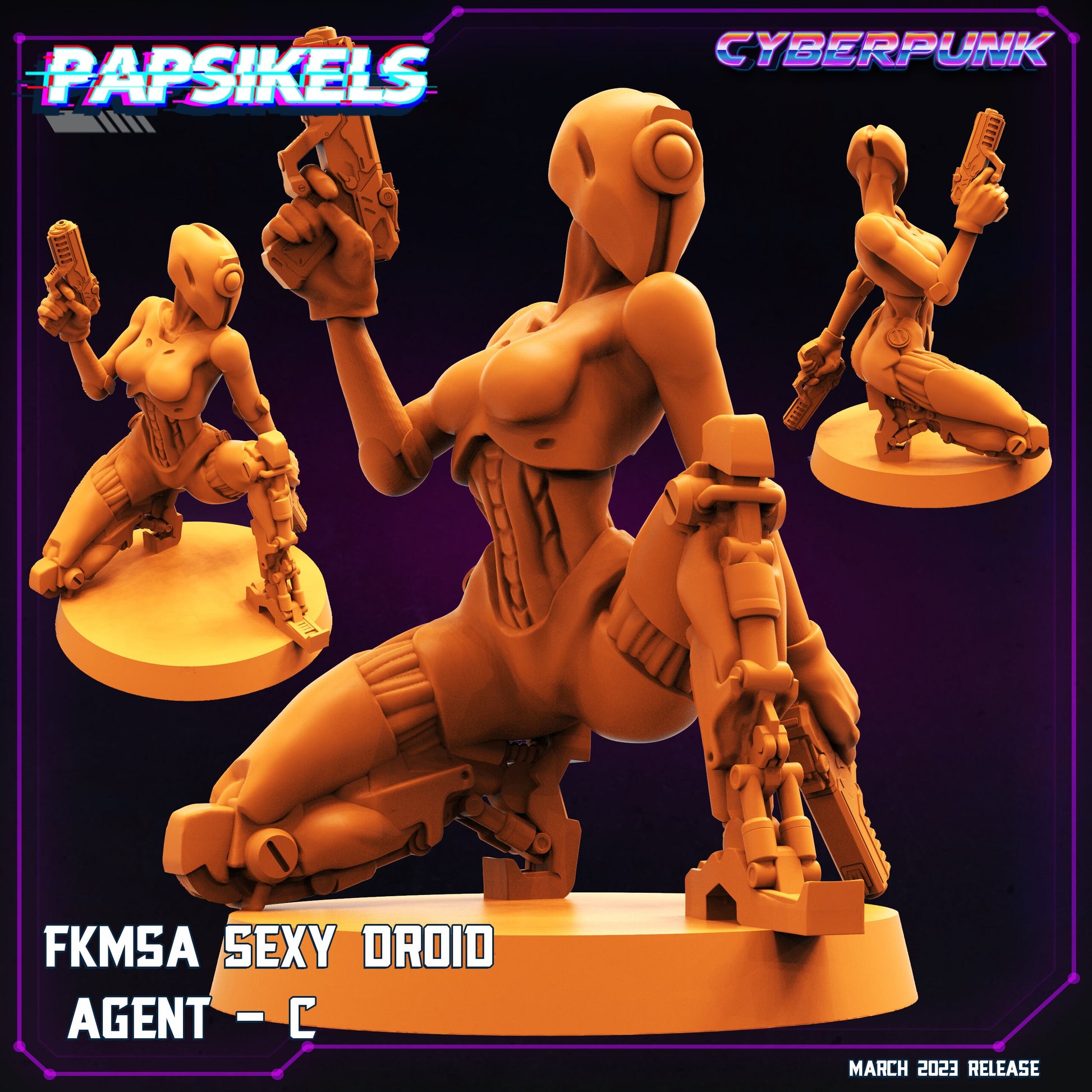 FKMSA Droid Agent C - Resin Miniature - Tabletop miniature - Fantasy Miniature - 32mm - D&D - Sci-fi Miniature - Papsikel