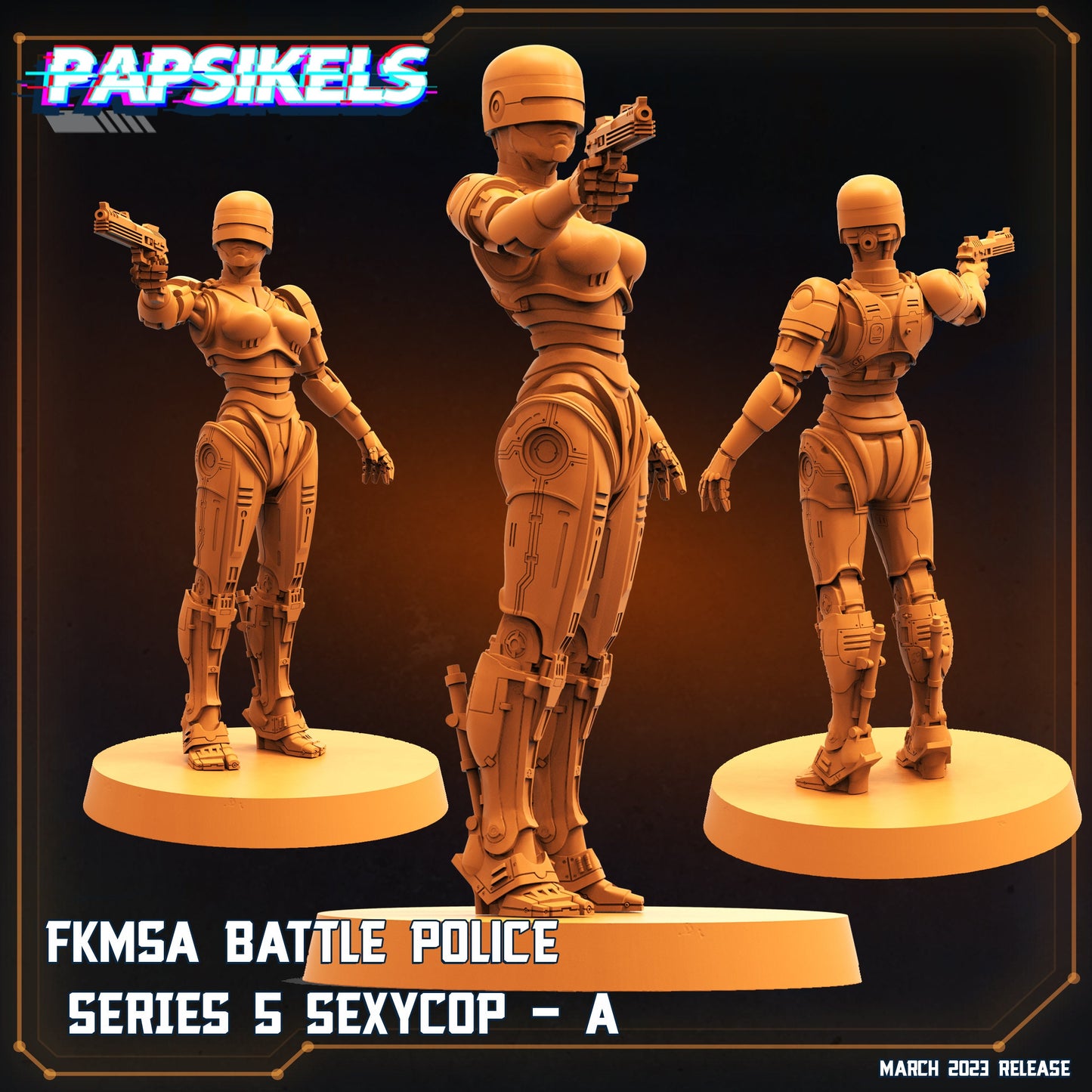 FKMSA Cops -  Resin Miniature - Tabletop  miniature - Fantasy Miniature - 32mm - D&D -  Sci-fi Miniature - Papsikel