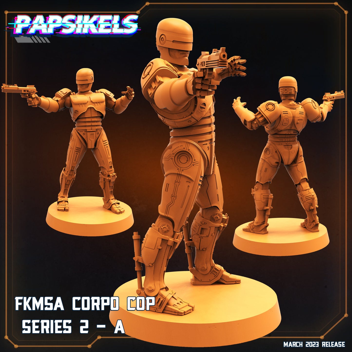 FKMSA Cops -  Resin Miniature - Tabletop  miniature - Fantasy Miniature - 32mm - D&D -  Sci-fi Miniature - Papsikel