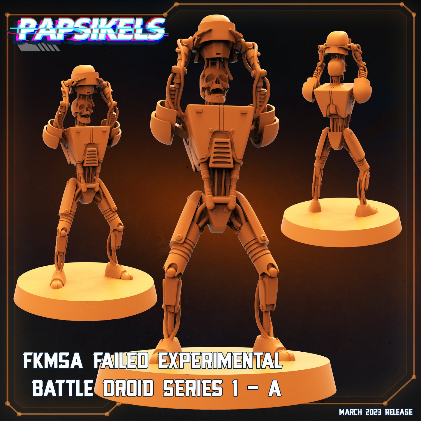 FKMSA Battle Droid -  Resin Miniature - Tabletop  miniature - Fantasy Miniature - 32mm - D&D -  Sci-fi Miniature- Papsikel