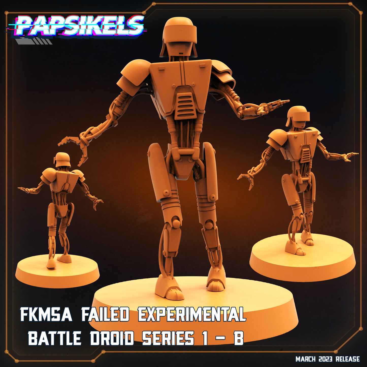 FKMSA Battle Droid -  Resin Miniature - Tabletop  miniature - Fantasy Miniature - 32mm - D&D -  Sci-fi Miniature- Papsikel