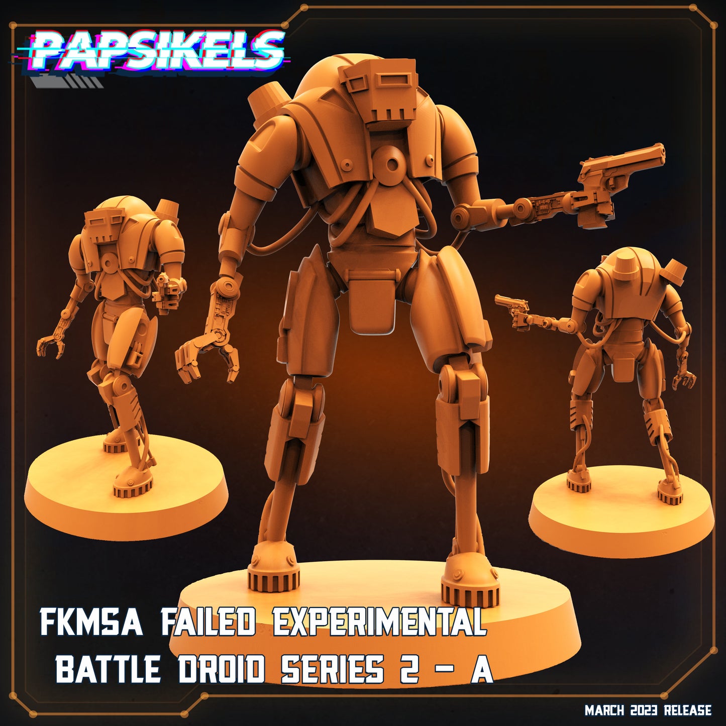 FKMSA Battle Droid -  Resin Miniature - Tabletop  miniature - Fantasy Miniature - 32mm - D&D -  Sci-fi Miniature- Papsikel