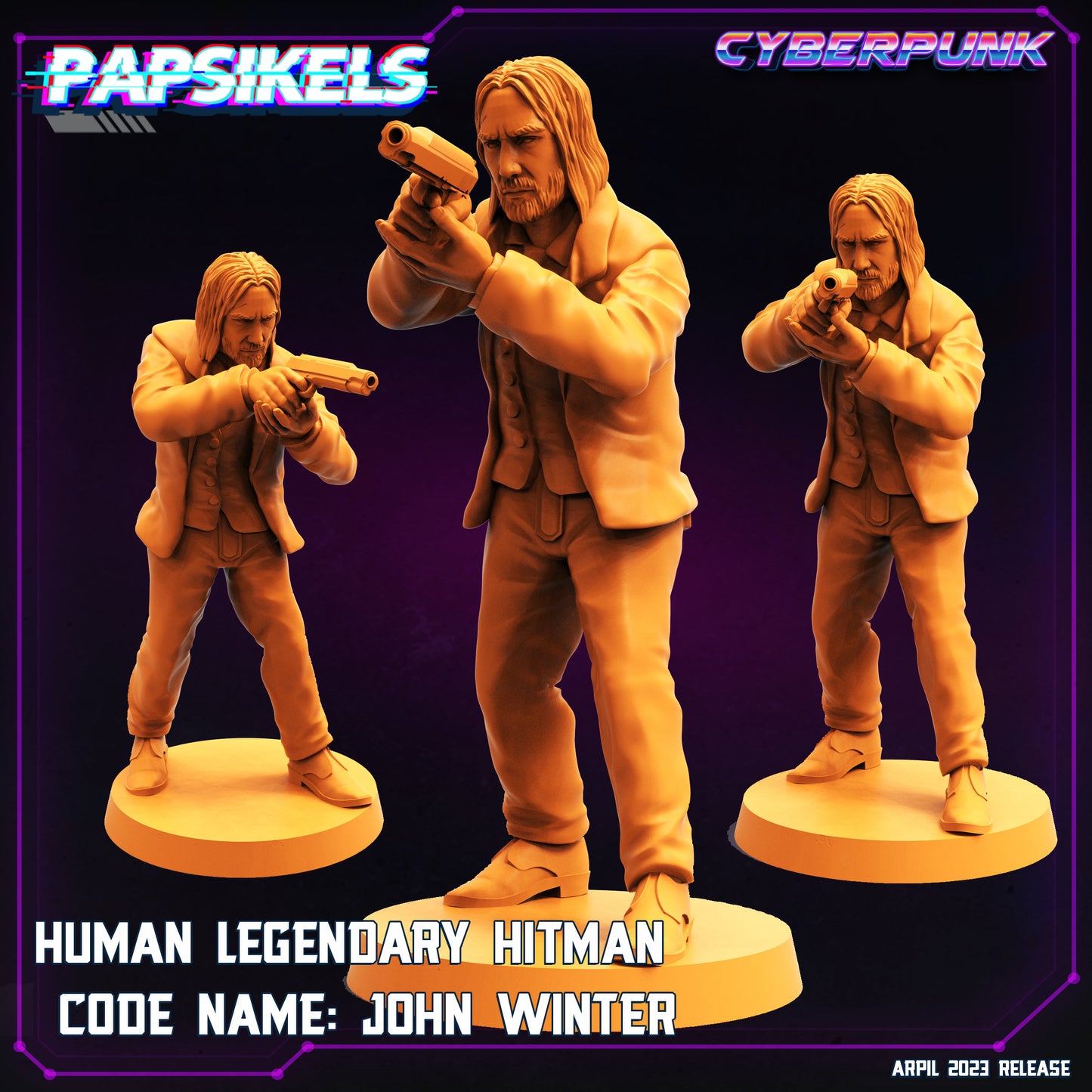 John Winter -  Resin Miniature - Tabletop  miniature - Fantasy Miniature - 32mm - D&D -  Sci-fi Miniature - Papsikel- Papsikel