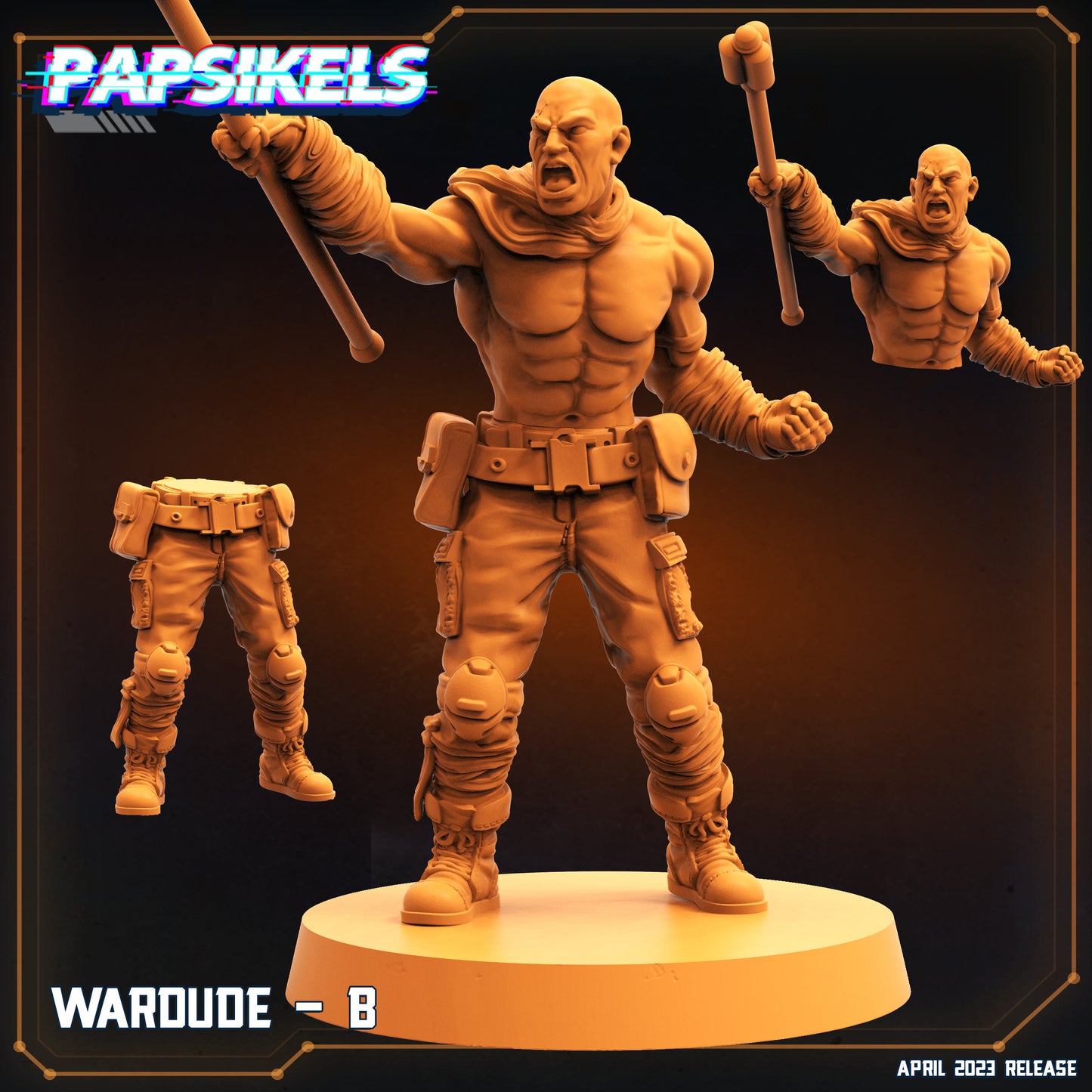 War Dude Collection 1 -  Resin Miniature - Tabletop  miniature - Fantasy Miniature - 32mm - D&D -  Sci-fi Miniature - Papsikel- Papsikel