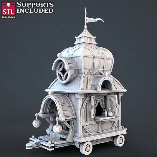 Fortune Teller Wagon  - Tabletop  miniature - Fantasy - 32mm - D&D  Resin Miniature