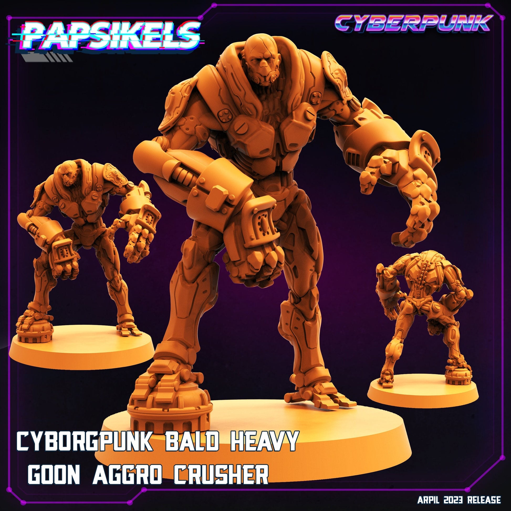 Cyborgpunk - Resin Miniature - Tabletop miniature - Fantasy Miniature - 32mm - D&D - Sci-fi Miniature - Papsikel