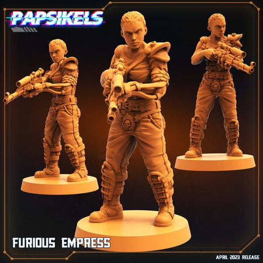 Furious Empress -  Resin Miniature - Tabletop  miniature - Fantasy Miniature - 32mm - D&D -  Sci-fi Miniature - Papsikel