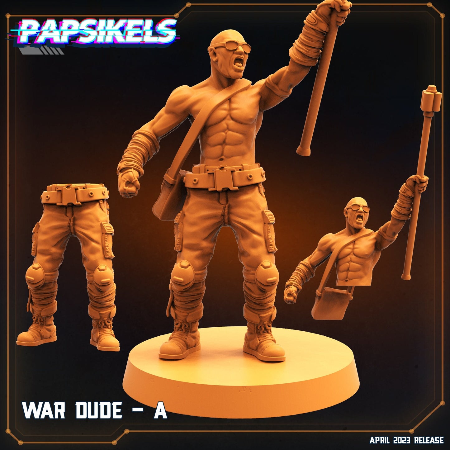 War Dude Collection 1 - Resin Miniature - Tabletop miniature - Fantasy Miniature - 32mm - D&D - Sci-fi Miniature - Papsikel- Papsikel